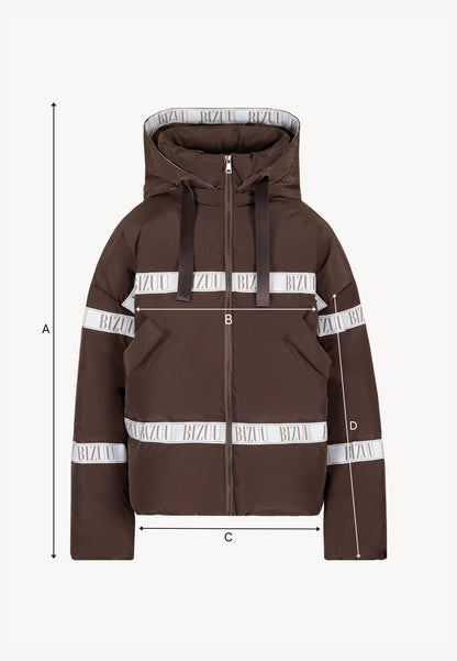 Brown oversized down jacket TOKYO