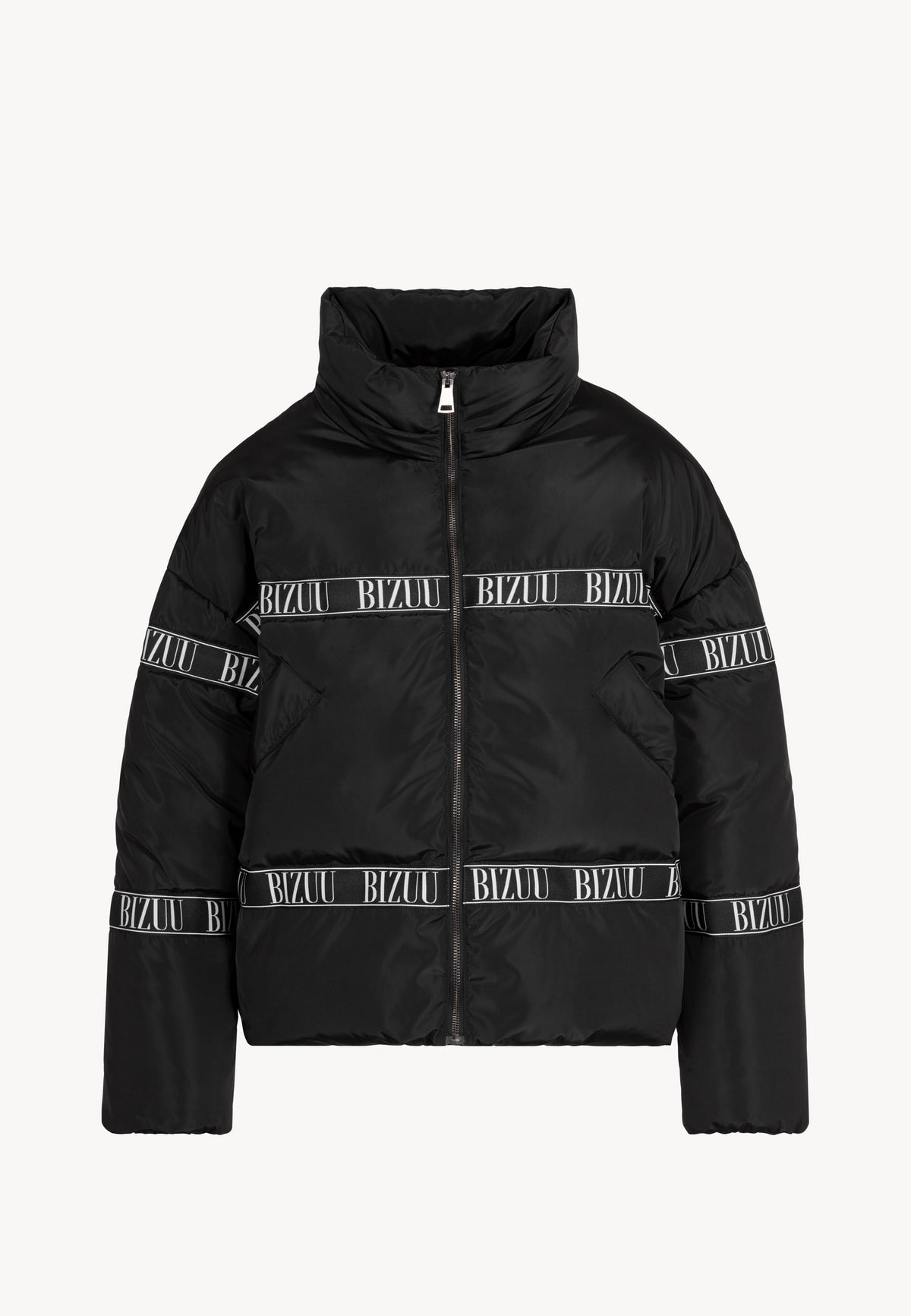 Black TOKYO jacket with down filling and a detachable hood with logo.
