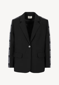 Black oversized VANDA blazer with contrast trim