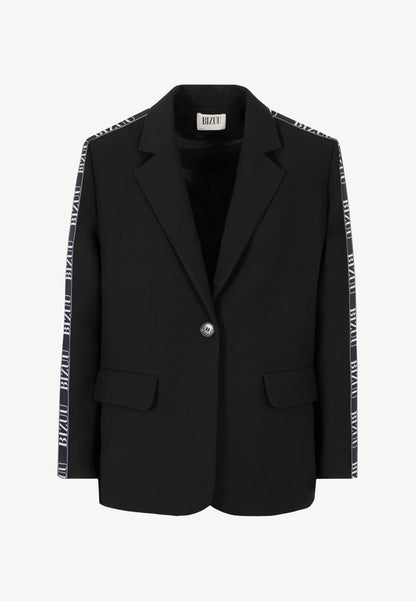 Black oversized VANDA blazer with contrast trim