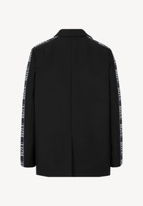 Black oversized VANDA blazer with contrast trim
