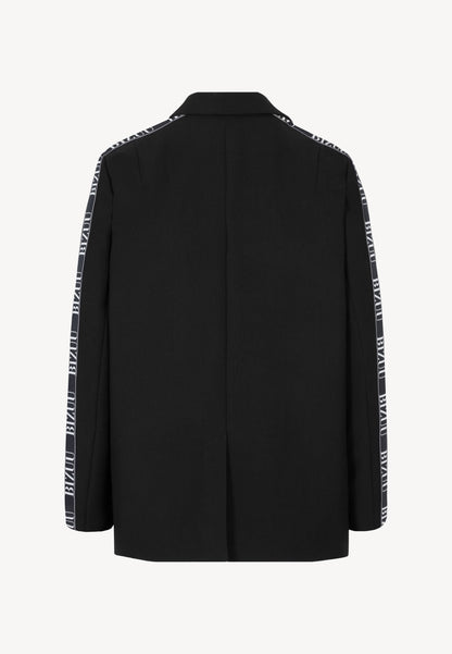 Black oversized VANDA blazer with contrast trim