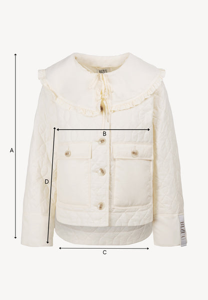 Cream quilted jacket with a decorative collar ZANNI