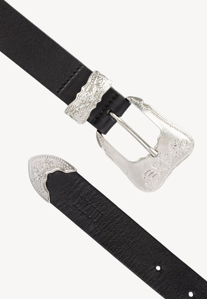 DAVIS leather belt in black