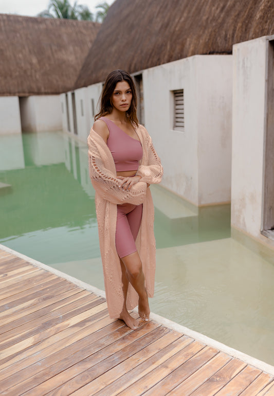 SHERYL pink fitted one-shoulder top