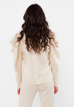 Load image into Gallery viewer, KSAR beige oversized sweatshirt with an embroidered logo
