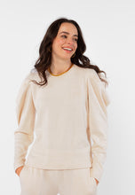 Load image into Gallery viewer, KSAR beige oversized sweatshirt with an embroidered logo