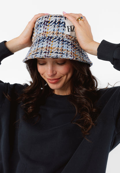 KAPPI blue checked bucket hat