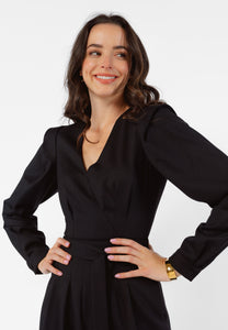 ALINE black V-neck jumpsuit