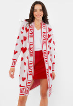 Load image into Gallery viewer, LOVIA long creamy cardigan with an original heart pattern