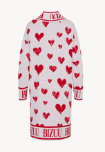 Load image into Gallery viewer, LOVIA long creamy cardigan with an original heart pattern