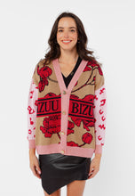Load image into Gallery viewer, ROZEANA beige cardigan with an original floral print