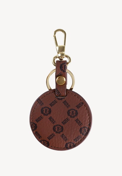 MATTY round brown key ring with a logo print