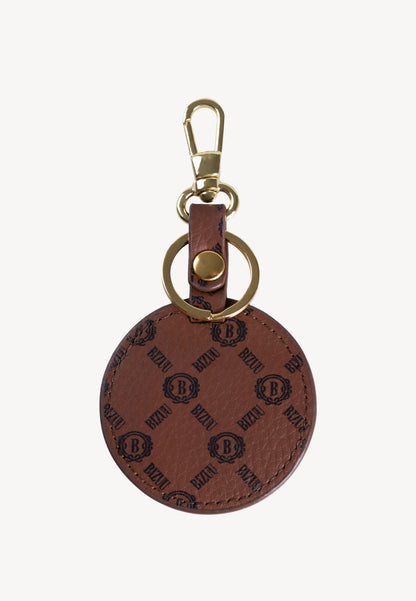 MATTY round brown key ring with a logo print