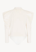 Load image into Gallery viewer, THORYA white bodysuit with a crease at the neckline