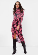 Load image into Gallery viewer, BUALA black wrap midi skirt with a floral print