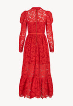 Load image into Gallery viewer, SADIM elegant red lace midi dress