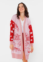 Load image into Gallery viewer, AMA long pink cardigan with star embellished sleeves