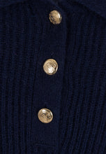 Load image into Gallery viewer, PEGGY navy blue sweater with slightly lowered shoulders