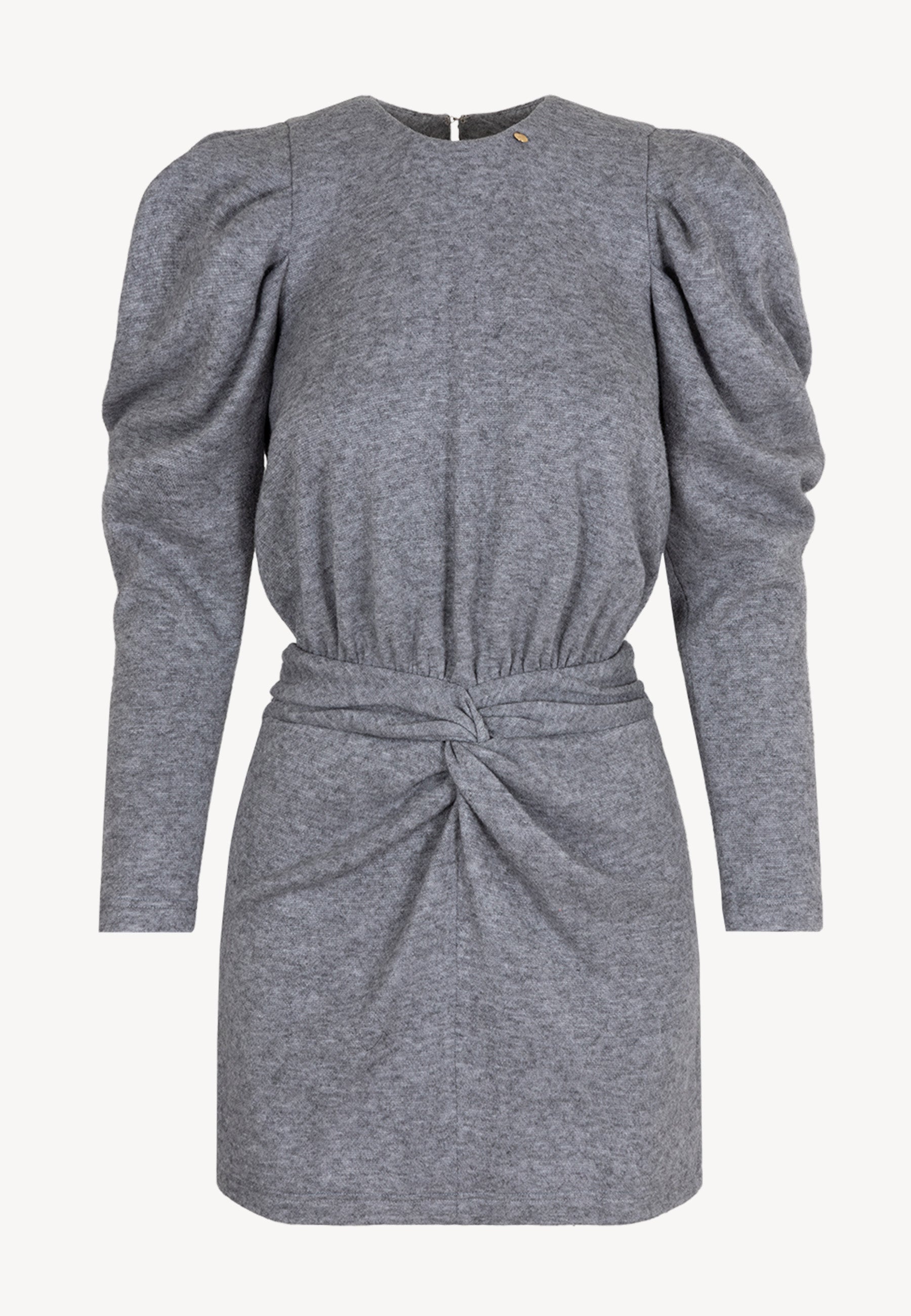 LOU grey knitted dress with a blouse-like top Bizuu LOU grey knitted dress with a blouse-like top Bizuu