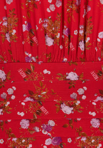 ABRAMA RED LIPS mini dress with a floral print