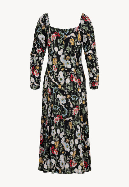 NANIE FALLGARDEN floral midi dress with leg slit