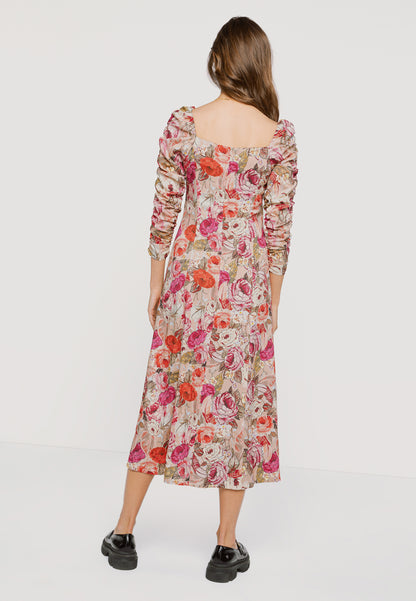 NANIE TROPROSE floral midi dress with leg slit