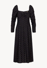 Load image into Gallery viewer, NANIE GOLD midi dress with decorative gold thread
