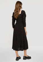 Load image into Gallery viewer, NANIE GOLD midi dress with decorative gold thread
