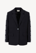 Load image into Gallery viewer, VANDA single-breasted jacket with stripes, black