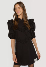 Load image into Gallery viewer, JENNIE dress with frills on the arms, black