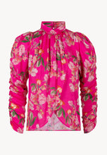 Load image into Gallery viewer, Blouse with embellished stand-up collar GRACE FIBI in fuchsia