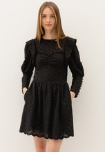 Load image into Gallery viewer, Lace dress with decorative sleeves HIMEJI in black