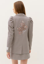 Load image into Gallery viewer, Brown blazer OLIVIA with embroidered patch on the back
