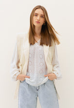 Load image into Gallery viewer, Corduroy waistcoat with decorative collar CEDRE in cream