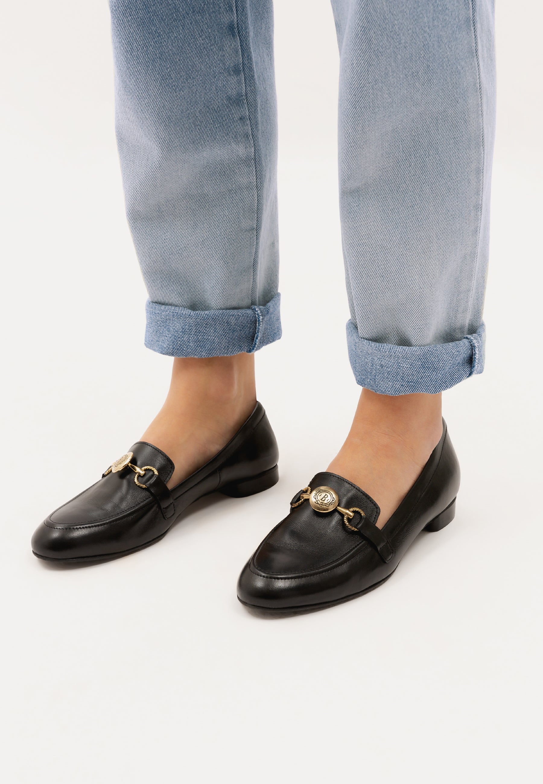 Leather loafers DEBBIE in black