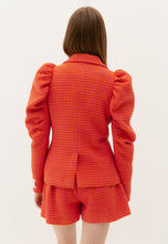 Load image into Gallery viewer, HALLI slim-fit blazer with puffed sleeves, orange