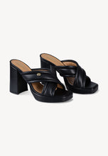 Load image into Gallery viewer, LINDY leather platform sandals, black