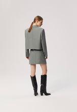 Load image into Gallery viewer, SINASA mini skirt with an asymmetrical cut in grey