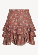Load image into Gallery viewer, ANAIS skirt with ruffles in maroon