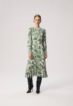 Load image into Gallery viewer, NYLA GRASO pleated midi dress in green
