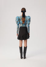 Load image into Gallery viewer, DARETTA blouse with a heart-shaped neckline, blue