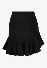 Load image into Gallery viewer, MEXICANA asymmetric skirt with decorative drapery, black