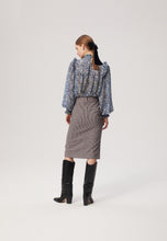 Load image into Gallery viewer, LIEGE checked pencil skirt, navy blue