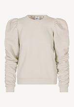 Load image into Gallery viewer, MACKENZI sweatshirt with decorative drapery on the sleeves, beige
