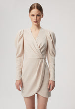 Load image into Gallery viewer, LOUANA beige mini dress with a v-shaped neckline
