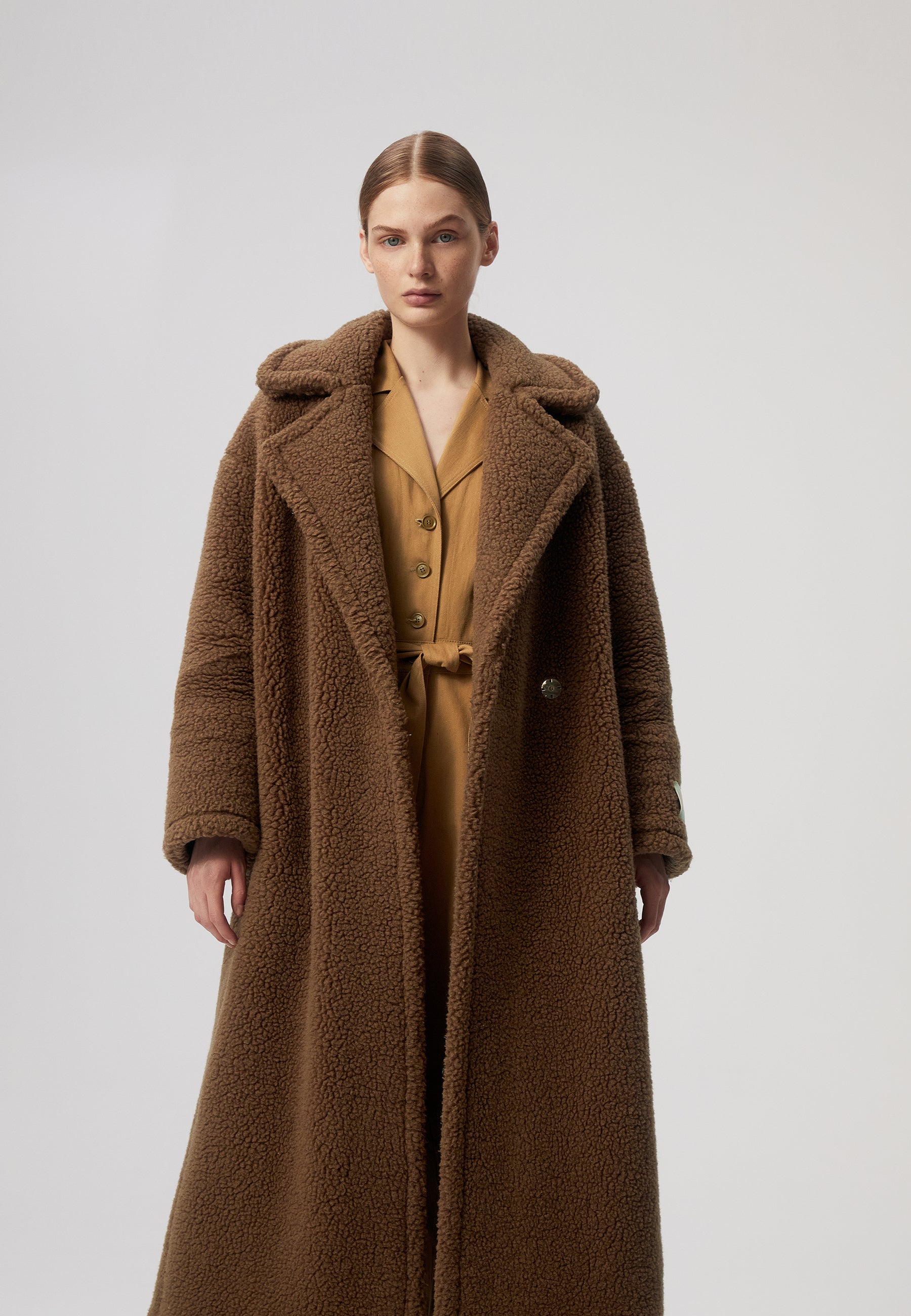 Wool oversize coat PALAMOS in brown