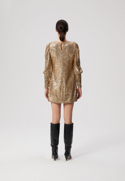 Sequin mini length dress ARLETE gold