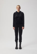 Load image into Gallery viewer, COME velour sweatshirt with an embroidered logo, black
