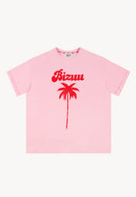 Load image into Gallery viewer, Oversized T-shirt with print and rolled cuffs PAM pink
